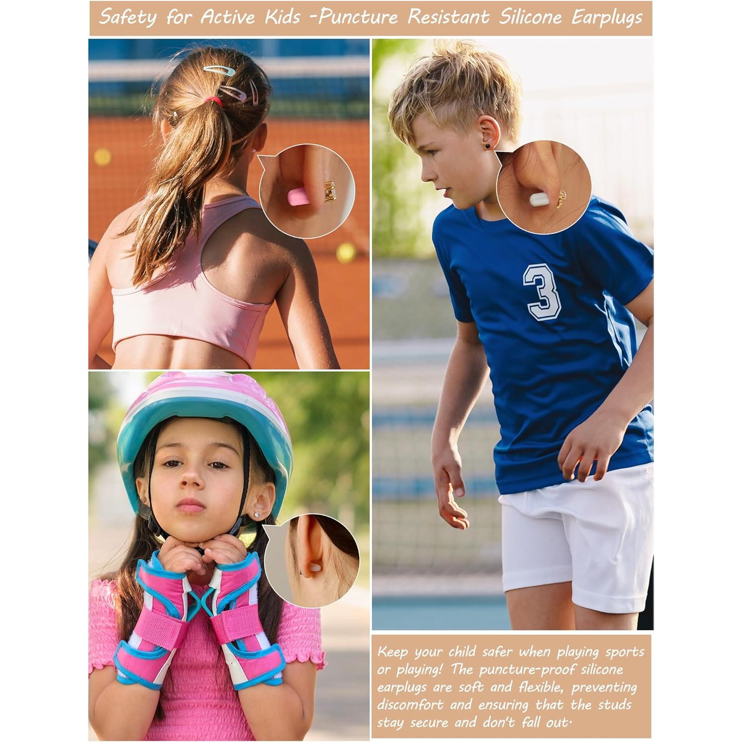 Soportes de Pendientes de Silicona Menglisi 216 Piezas Anti-Pinchazo