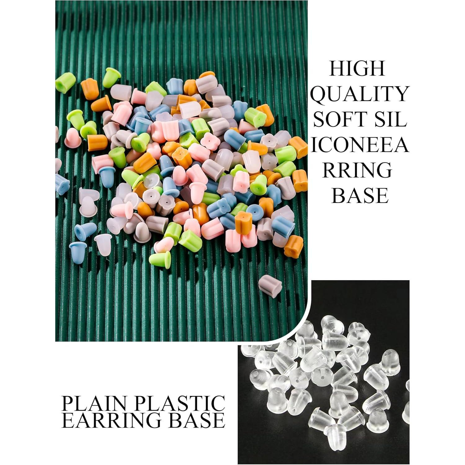 Soportes de Pendientes de Silicona Menglisi 216 Piezas Anti-Pinchazo