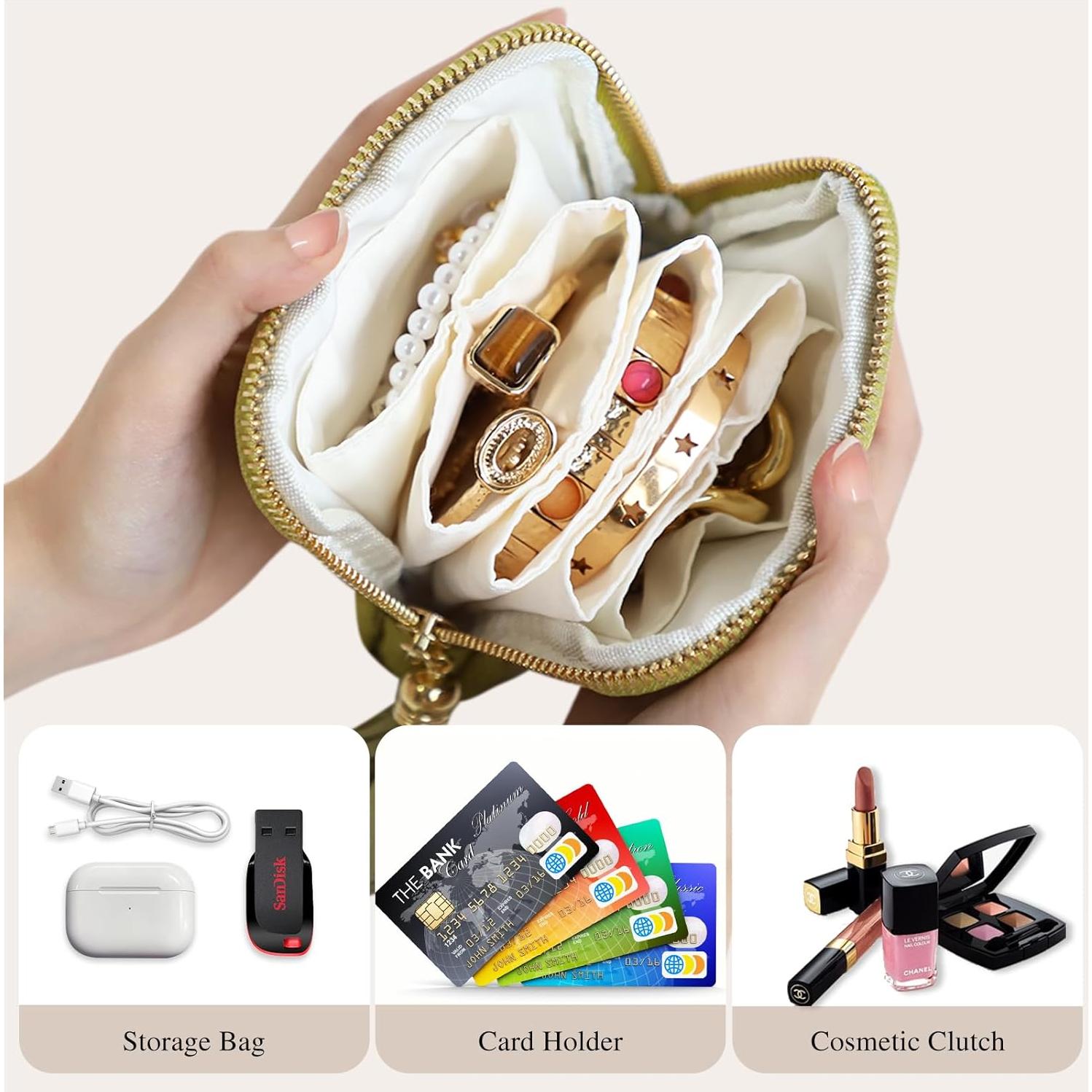 Organizador de Joyas de Viaje Stratalife Verde, Caja Portátil