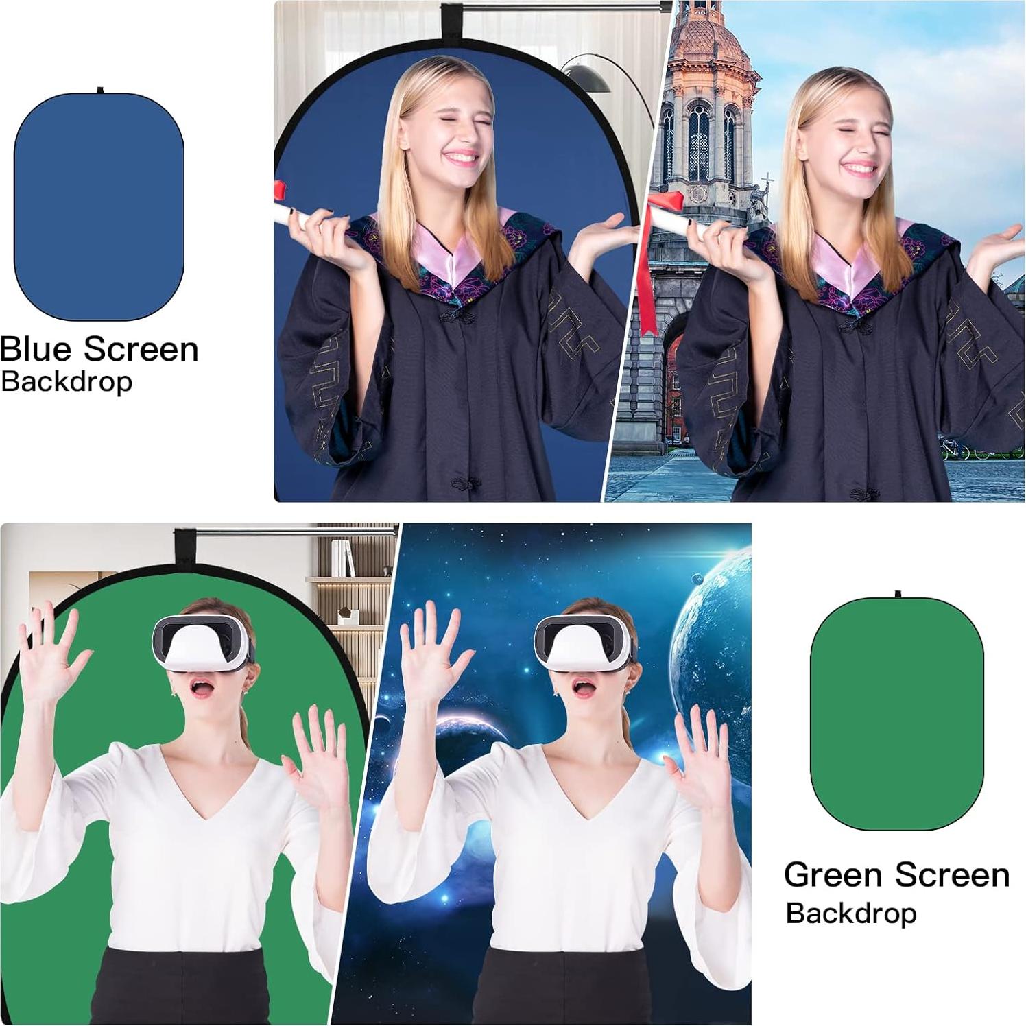 Godox Reflector 7-en-1 100x150cm Verde Azul Plegable