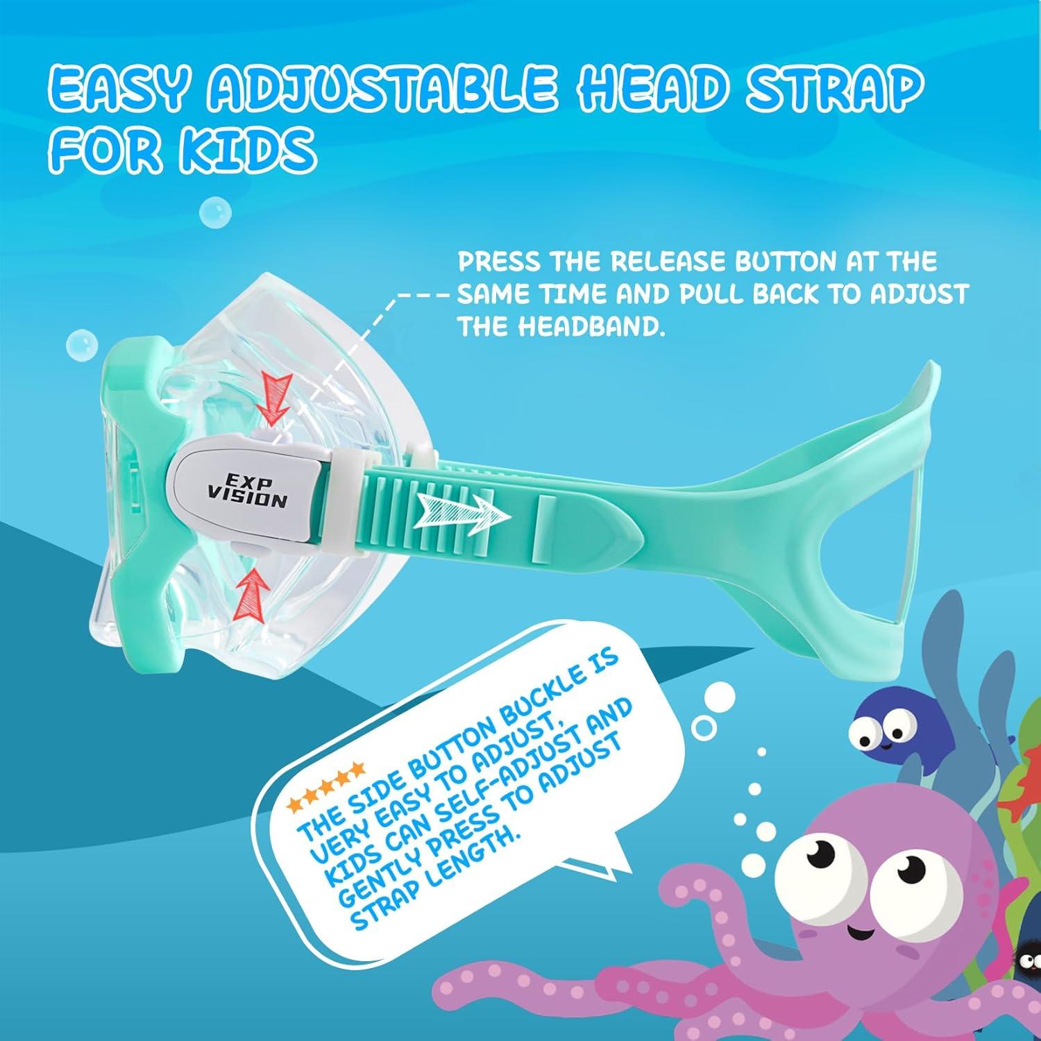 Máscara de Buceo EXP VISION EX-2700K para Niños 4-14 Años