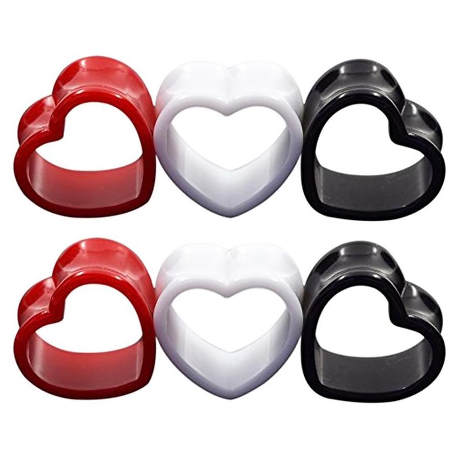Conjunto de Tapones para Oídos Qmcandy Acrílico Corazón 6G-10mm