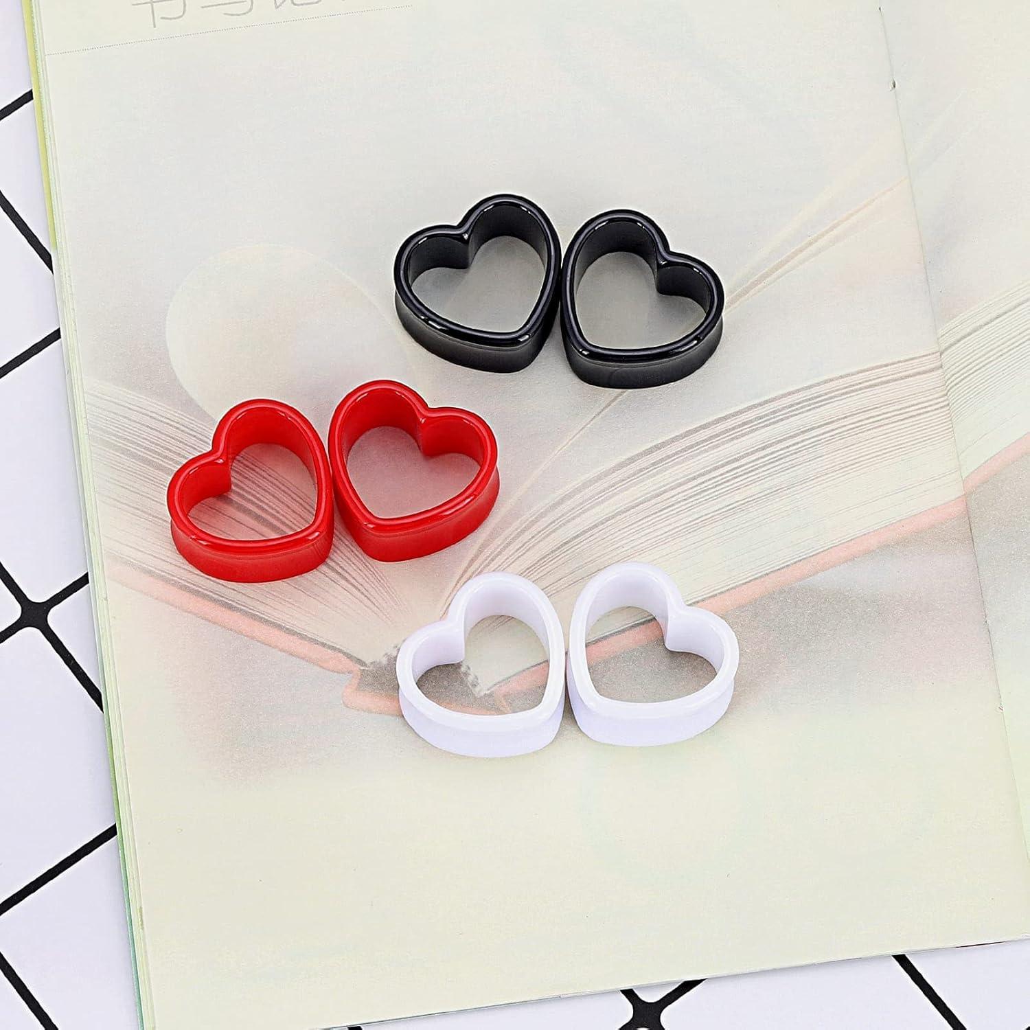 Conjunto de Tapones para Oídos Qmcandy Acrílico Corazón 6G-10mm