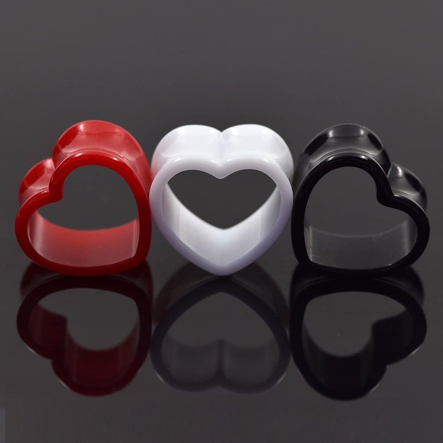 Conjunto de Tapones para Oídos Qmcandy Acrílico Corazón 6G-10mm