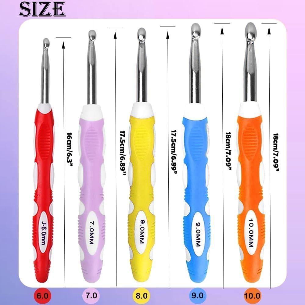 Conjunto de Ganchos de Crochet Novelchet 6.0-10.0mm 5 Piezas