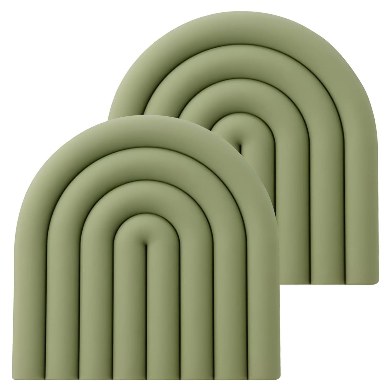 Trivets de Silicona Verde Suave monomono - Set de 2, 15 cm