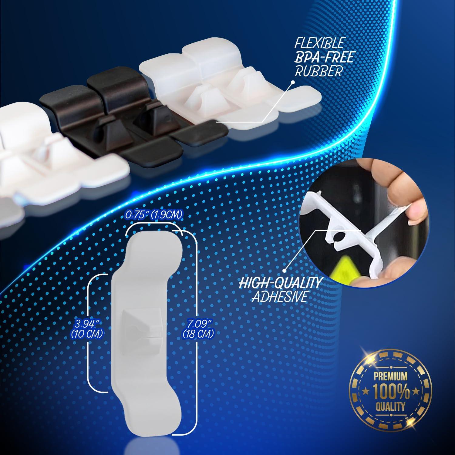 Cord Organizer for Kitchen Appliances - Upgraded Adhesive Cord Winder Wrapper Holder Cable Organizer for Small Home Appliances Cord Keeper on Stand Mixer,Blender,Coffee Maker,Pressure Cooker (Clear)