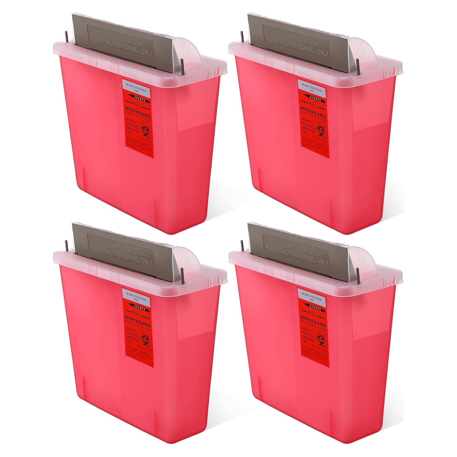 Contenedor de Desechos Cortantes Tanlade 5 Cuartos 4 Pcs