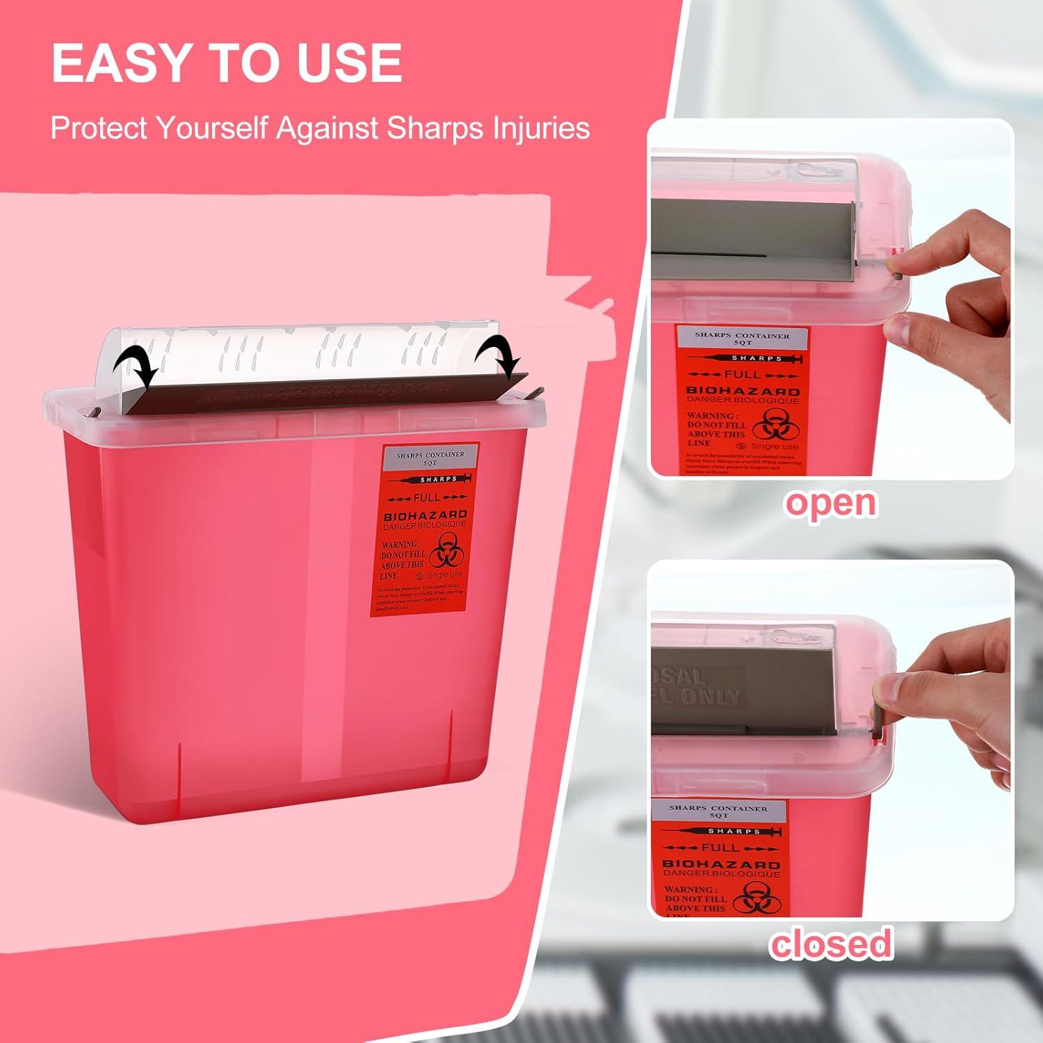 Contenedor de Desechos Cortantes Tanlade 5 Cuartos 4 Pcs