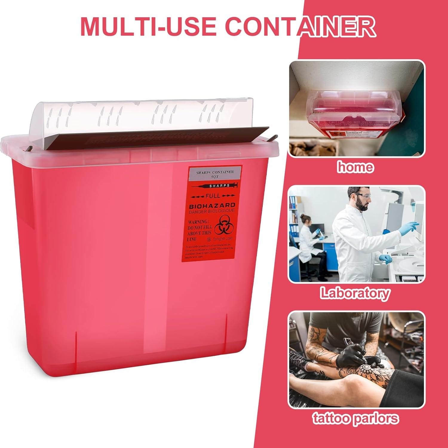 Contenedor de Desechos Cortantes Tanlade 5 Cuartos 4 Pcs