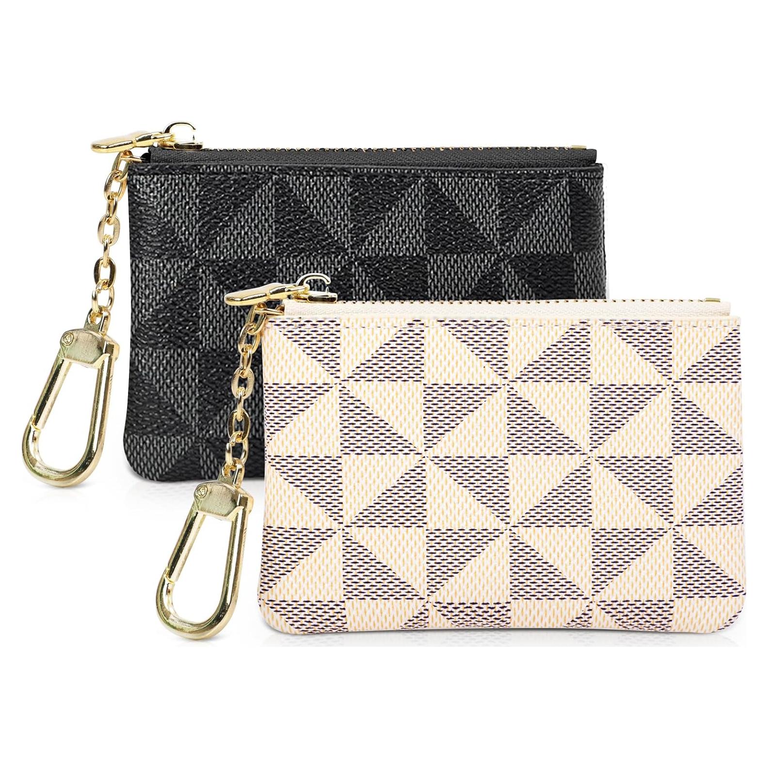 2 Monederos Mini VZZNN con Cremallera para Mujeres - Negro y Blanco