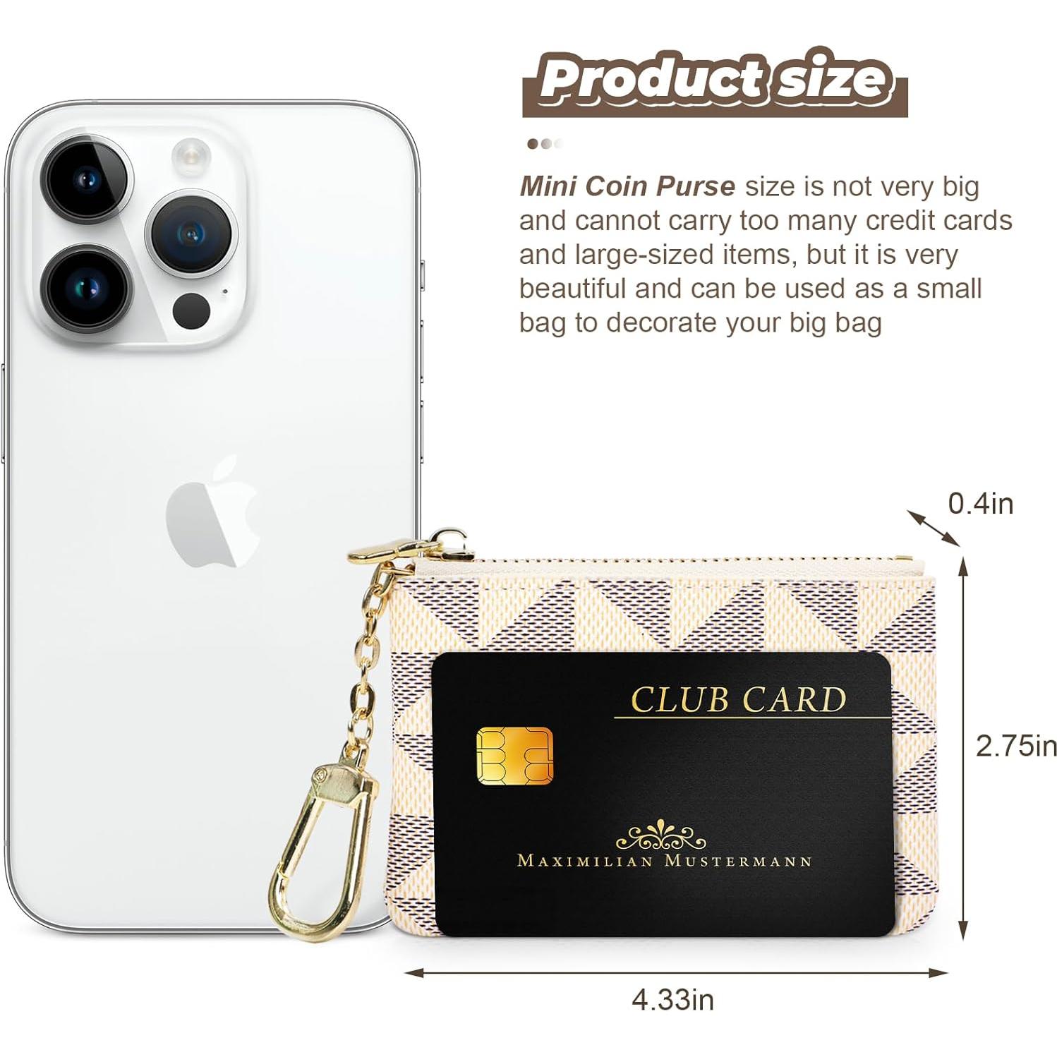 2 Monederos Mini VZZNN con Cremallera para Mujeres - Negro y Blanco