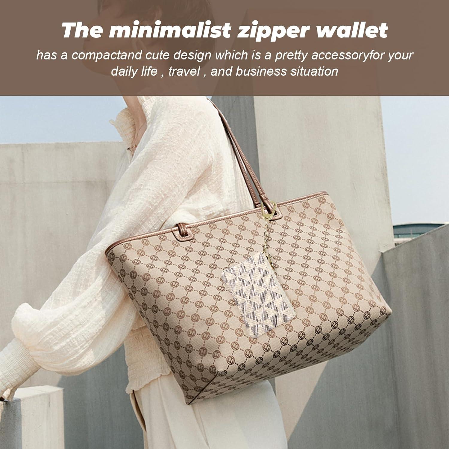 2 Monederos Mini VZZNN con Cremallera para Mujeres - Negro y Blanco