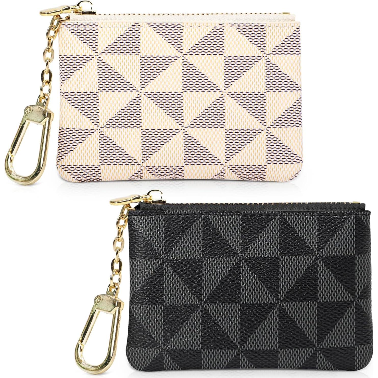 2 Monederos Mini VZZNN con Cremallera para Mujeres - Negro y Blanco