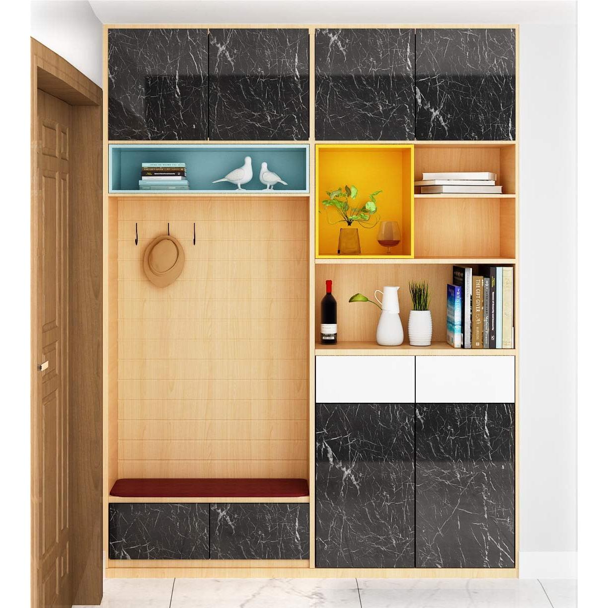 Papel Contacto de Mármol Negro YENHOME 0.45m x 3m Autoadhesivo