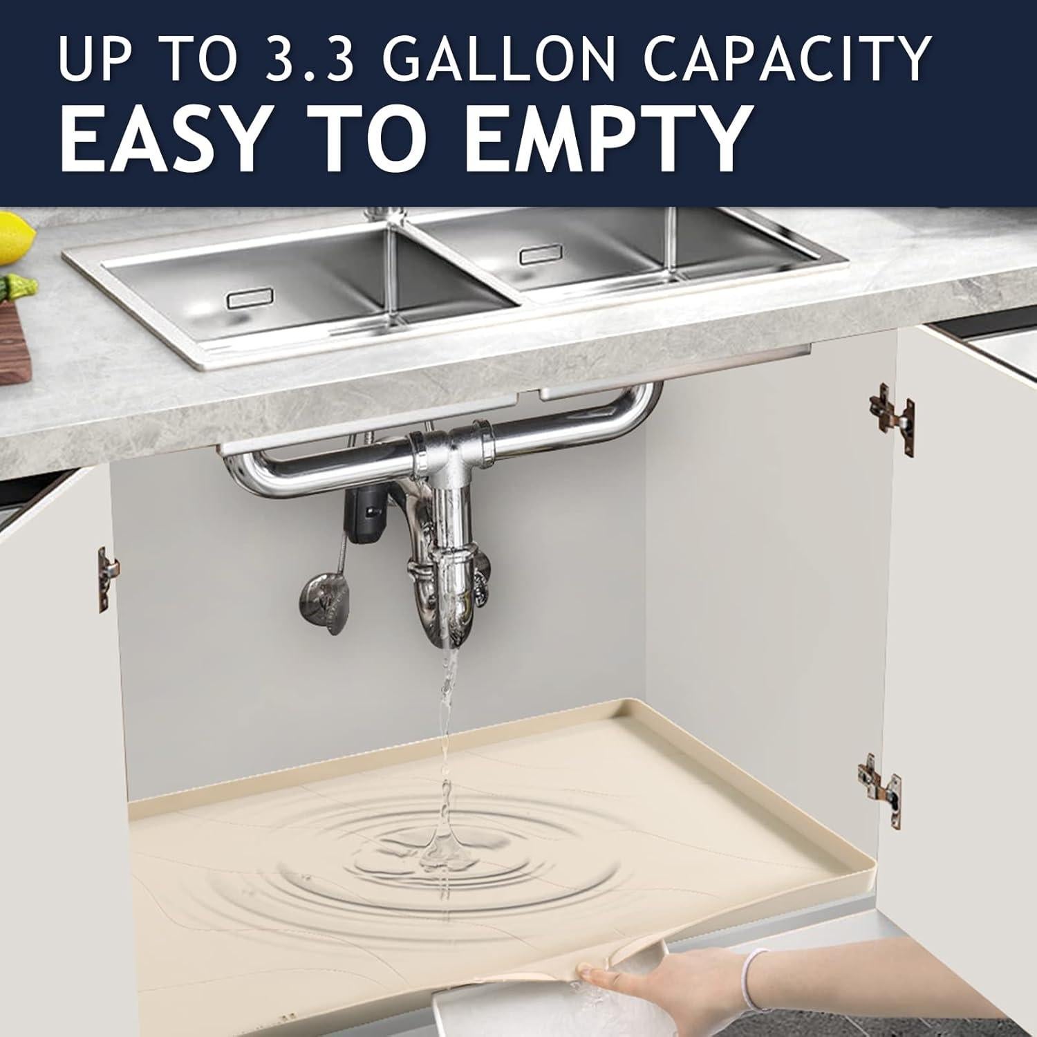 Alfombrilla de Silicona Vangostella 48.26x48.26cm Antigoteo Beige