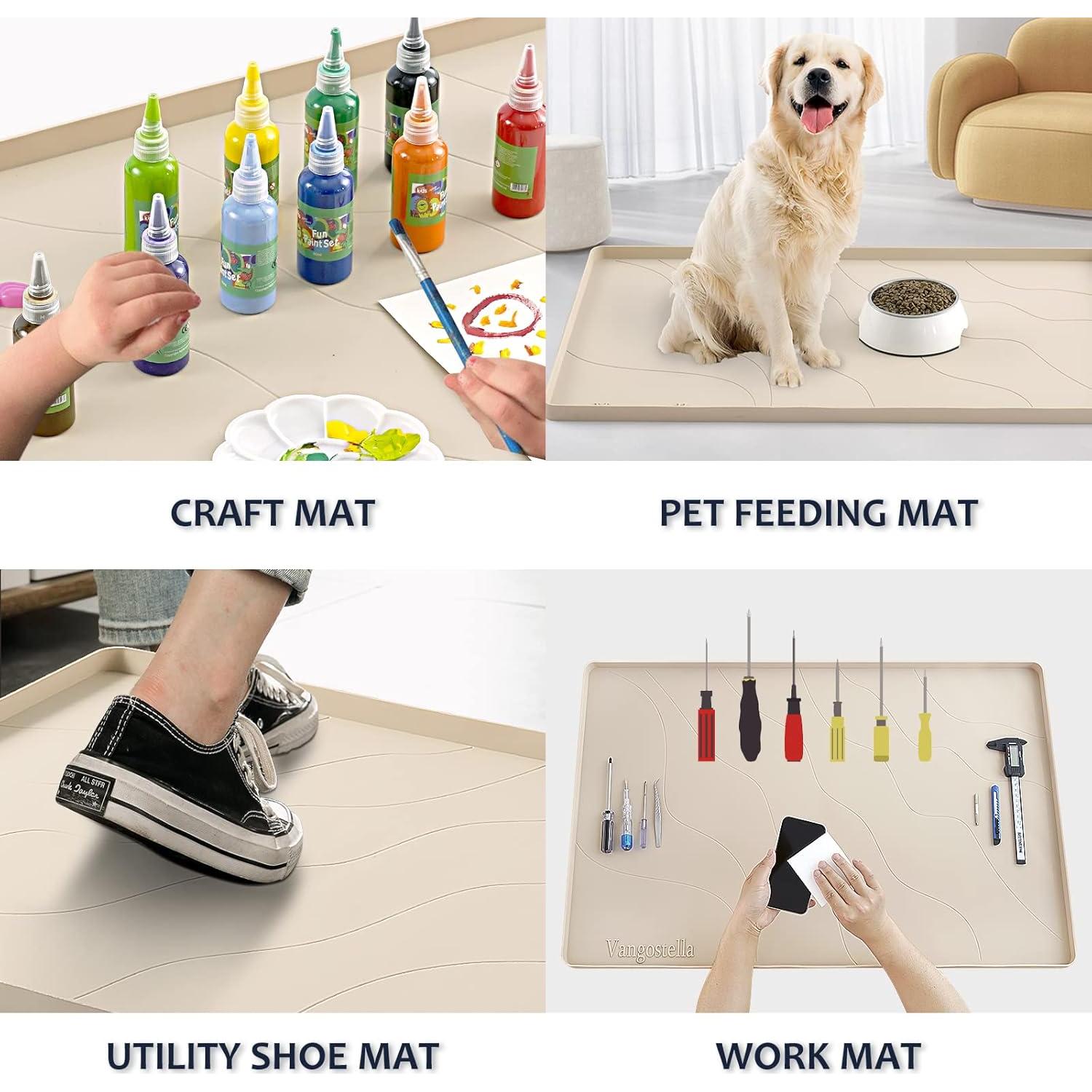 Alfombrilla de Silicona Vangostella 48.26x48.26cm Antigoteo Beige