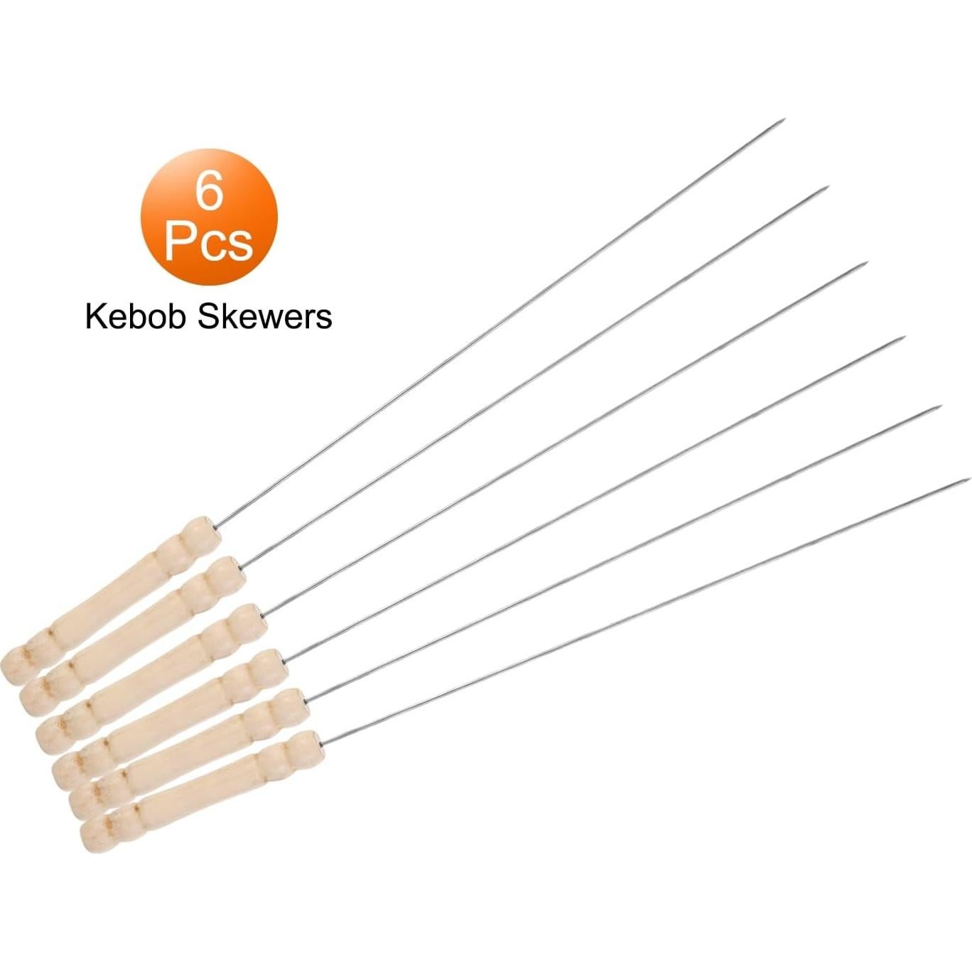 Brochetas de Metal Reutilizables HARFINGTON 34cm 6 Piezas