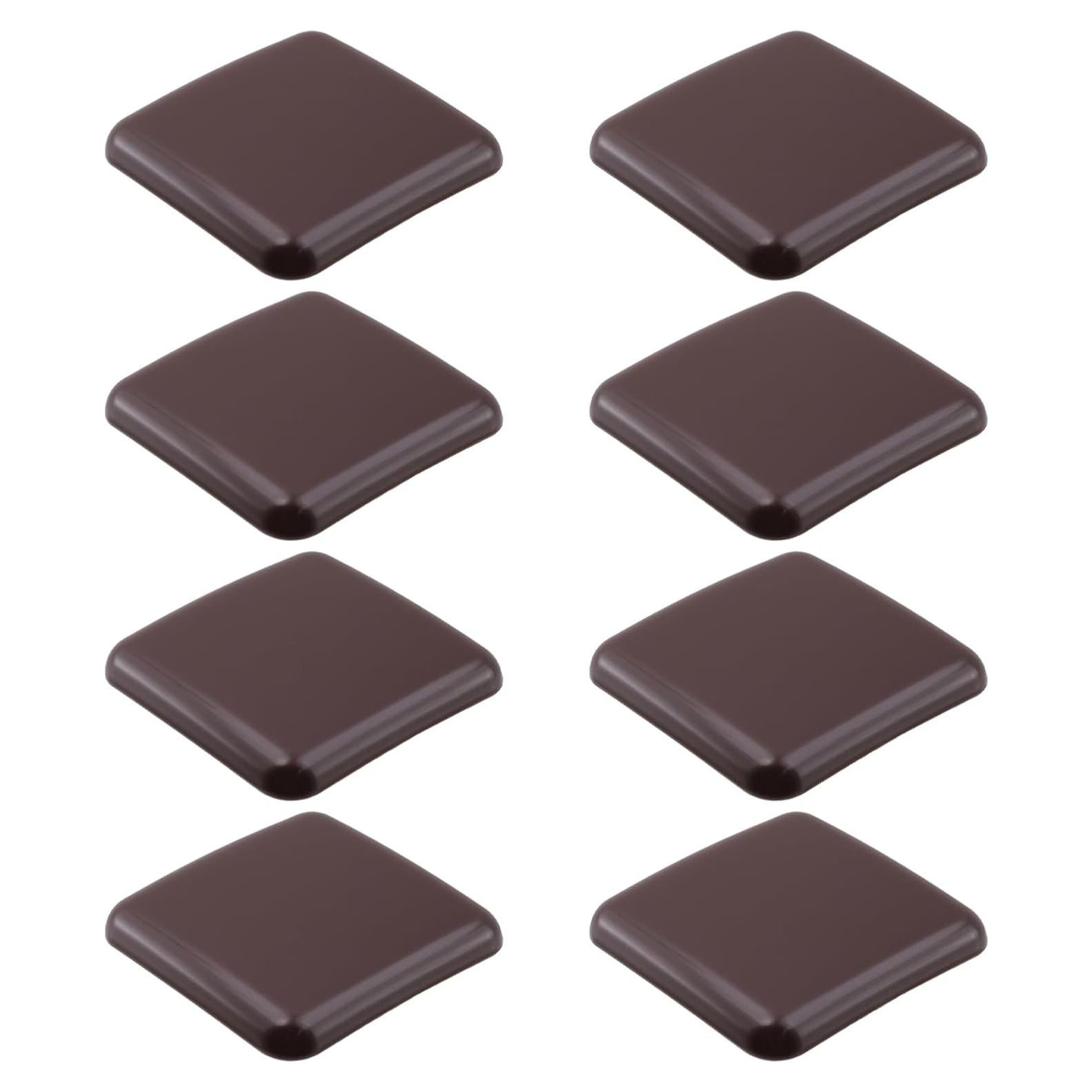 8 Deslizadores de Muebles Autoadhesivos Cuadrados Marrón