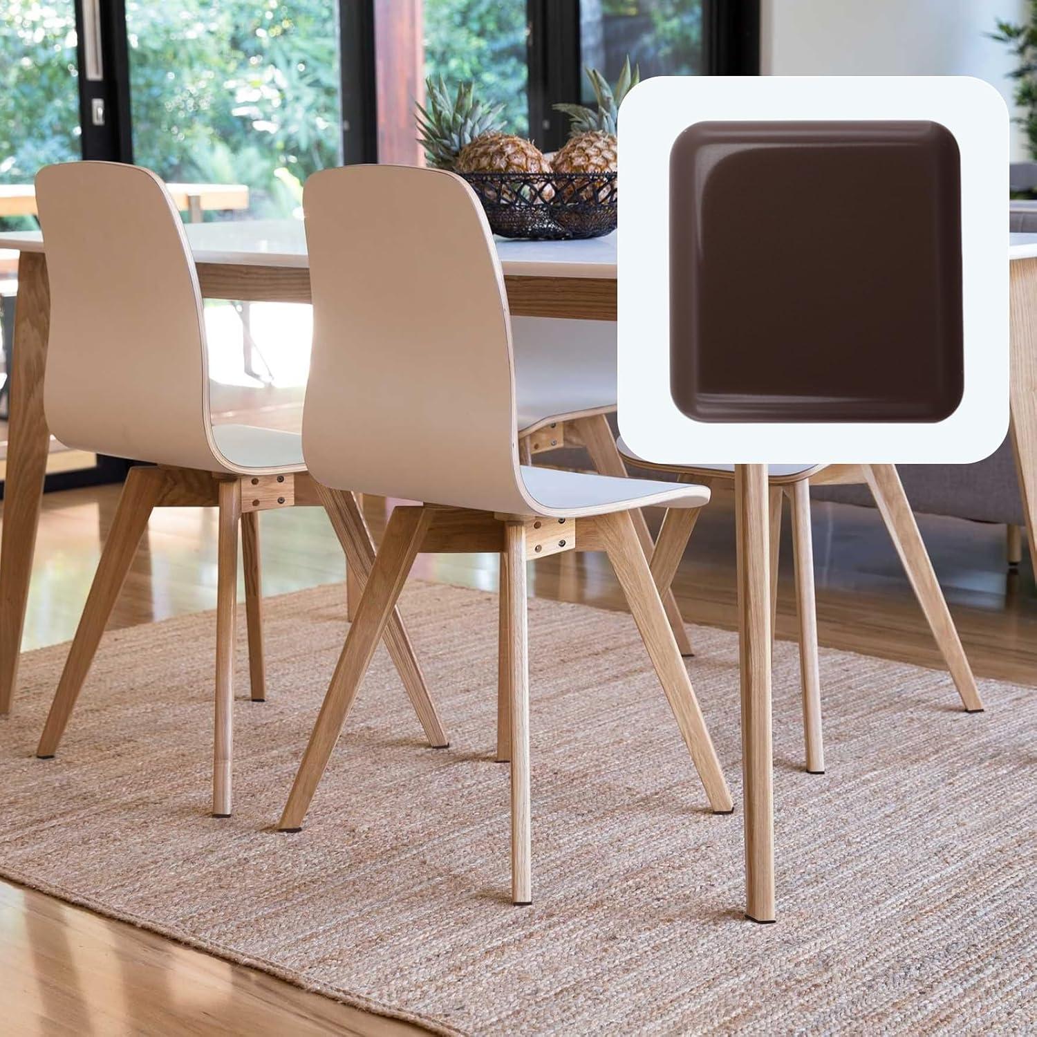 8 Deslizadores de Muebles Autoadhesivos Cuadrados Marrón