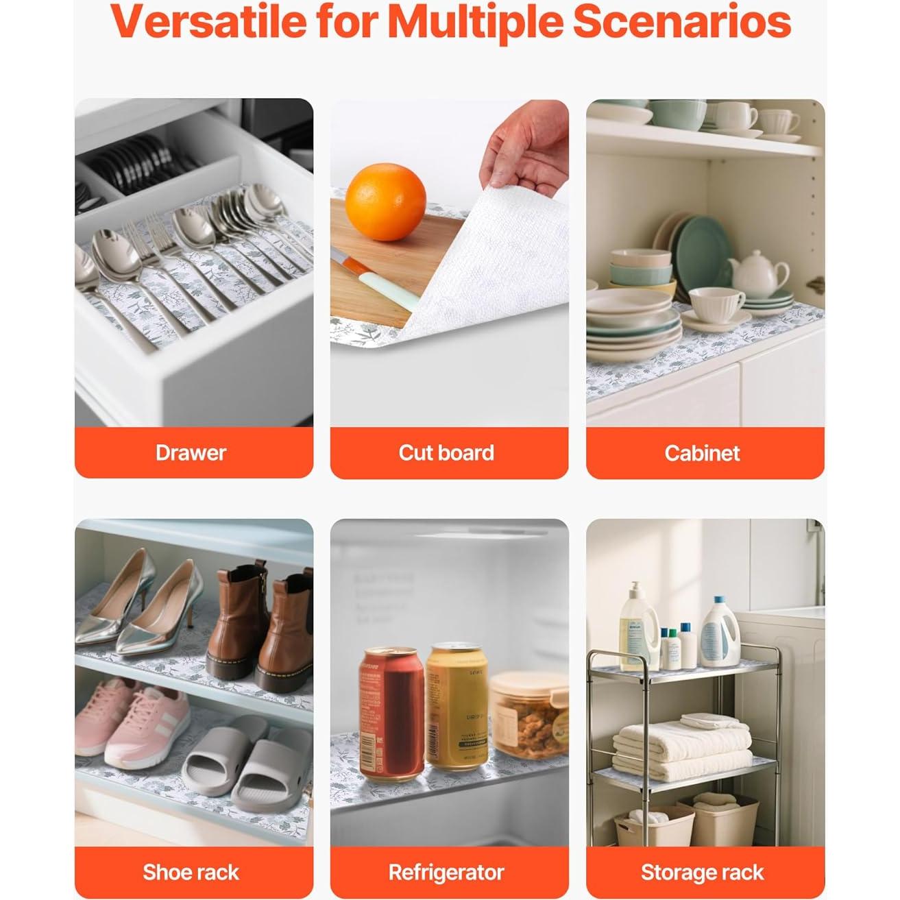 Forro de Cajón y Estante VEVOR Floral 7.01 m Antideslizante