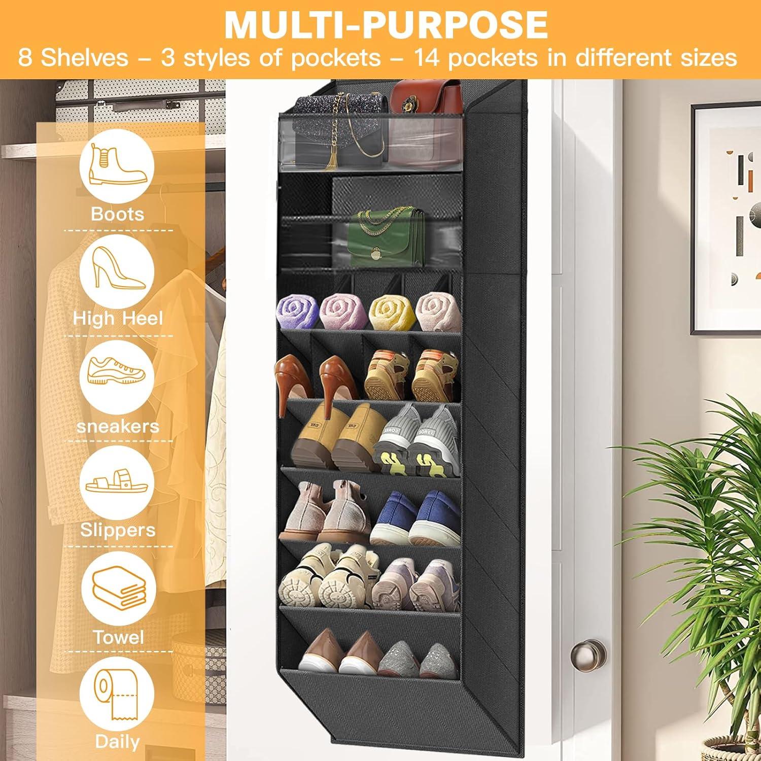 Organizador de zapatos colgante LEHKG 8 estantes negro