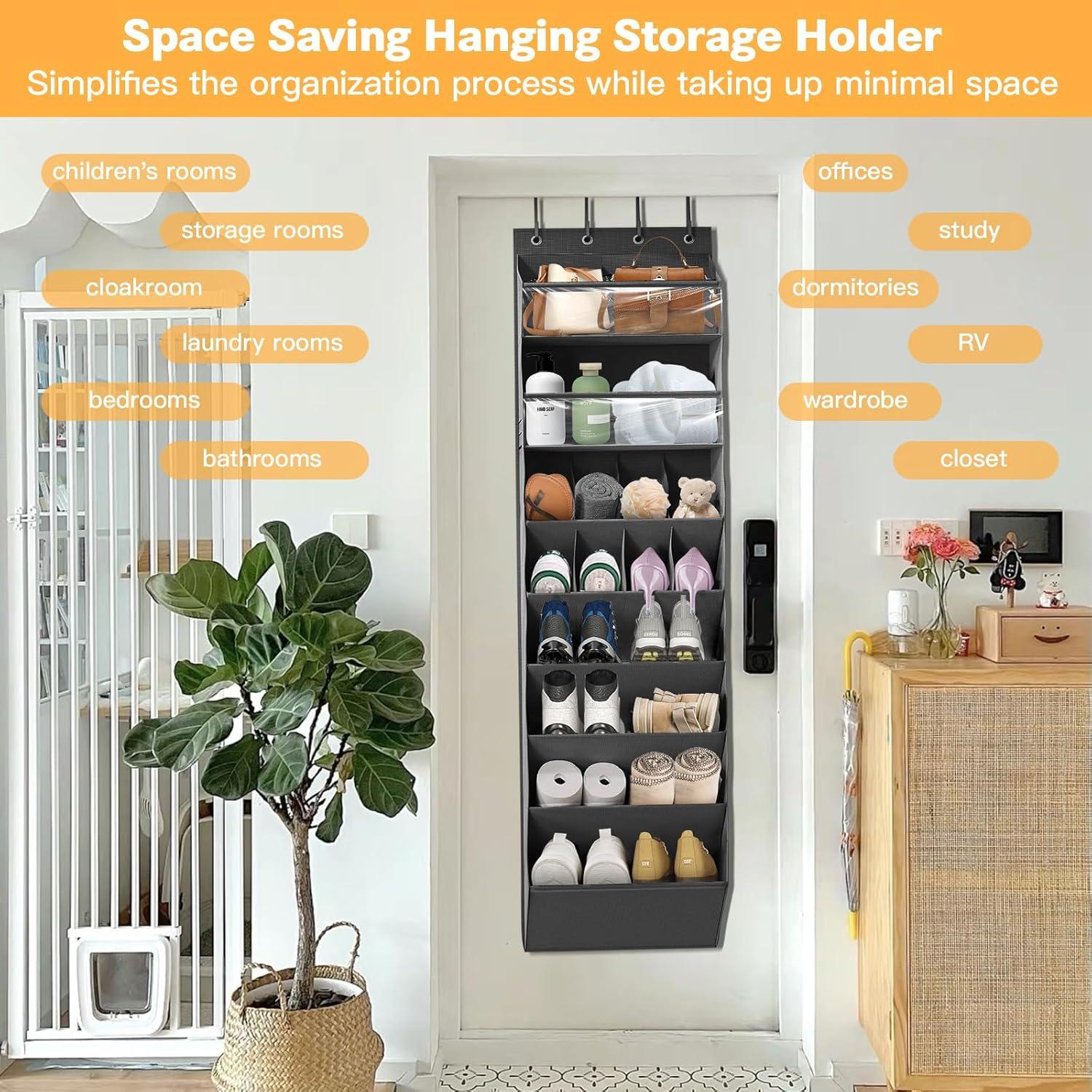 Organizador de zapatos colgante LEHKG 8 estantes negro