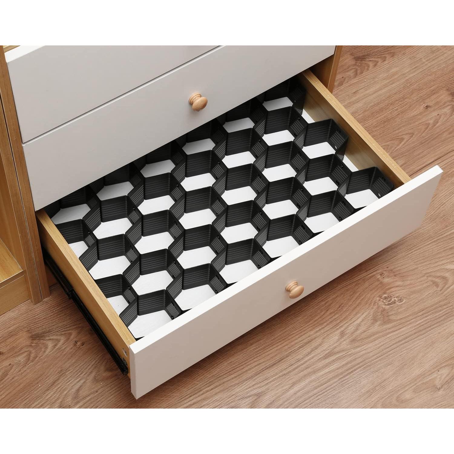 Separador de Cajones Ajustable Natzerat 8 Divisores Negro