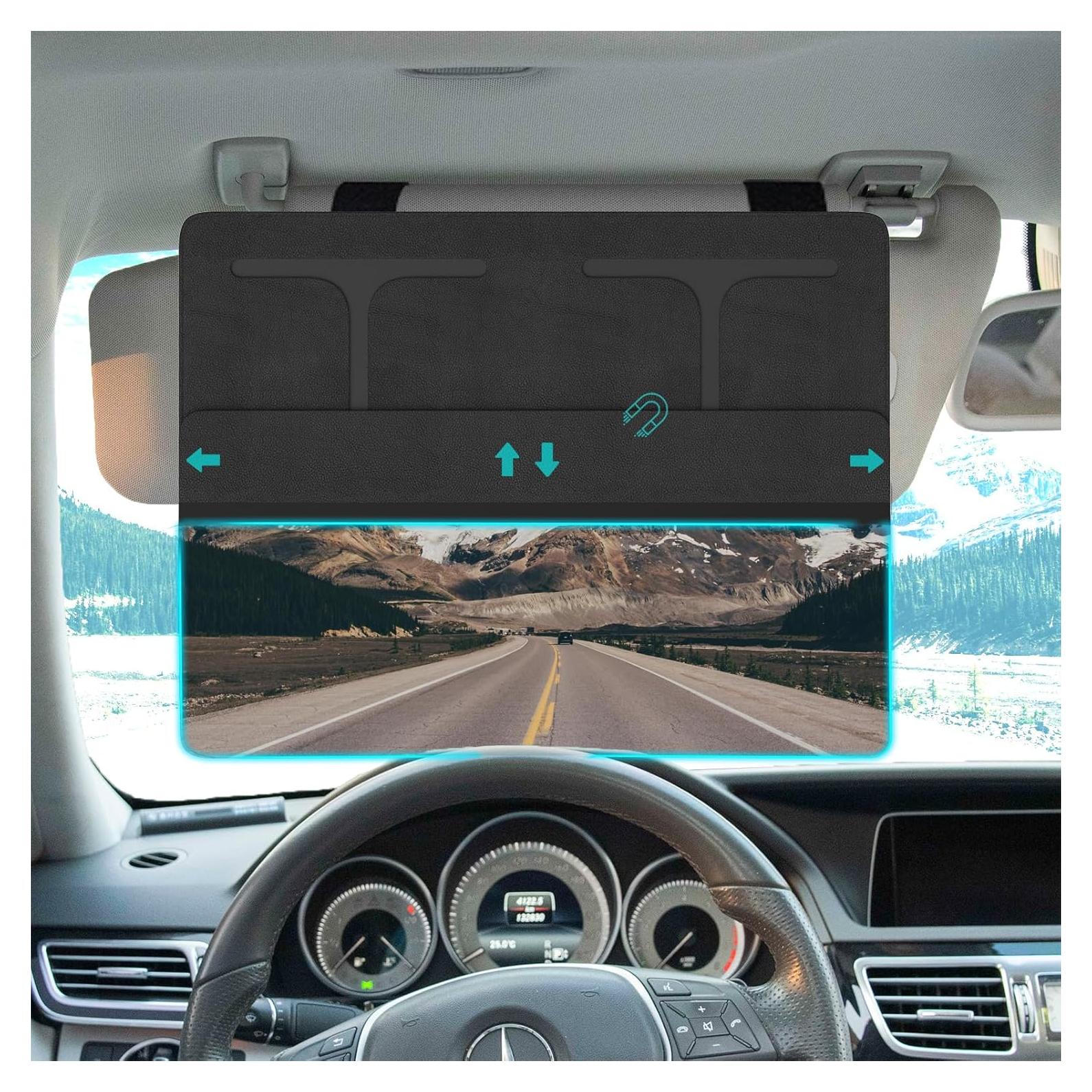 Extensor de Visera de Sol NAZZO para Coche, Antirreflejo, Negro