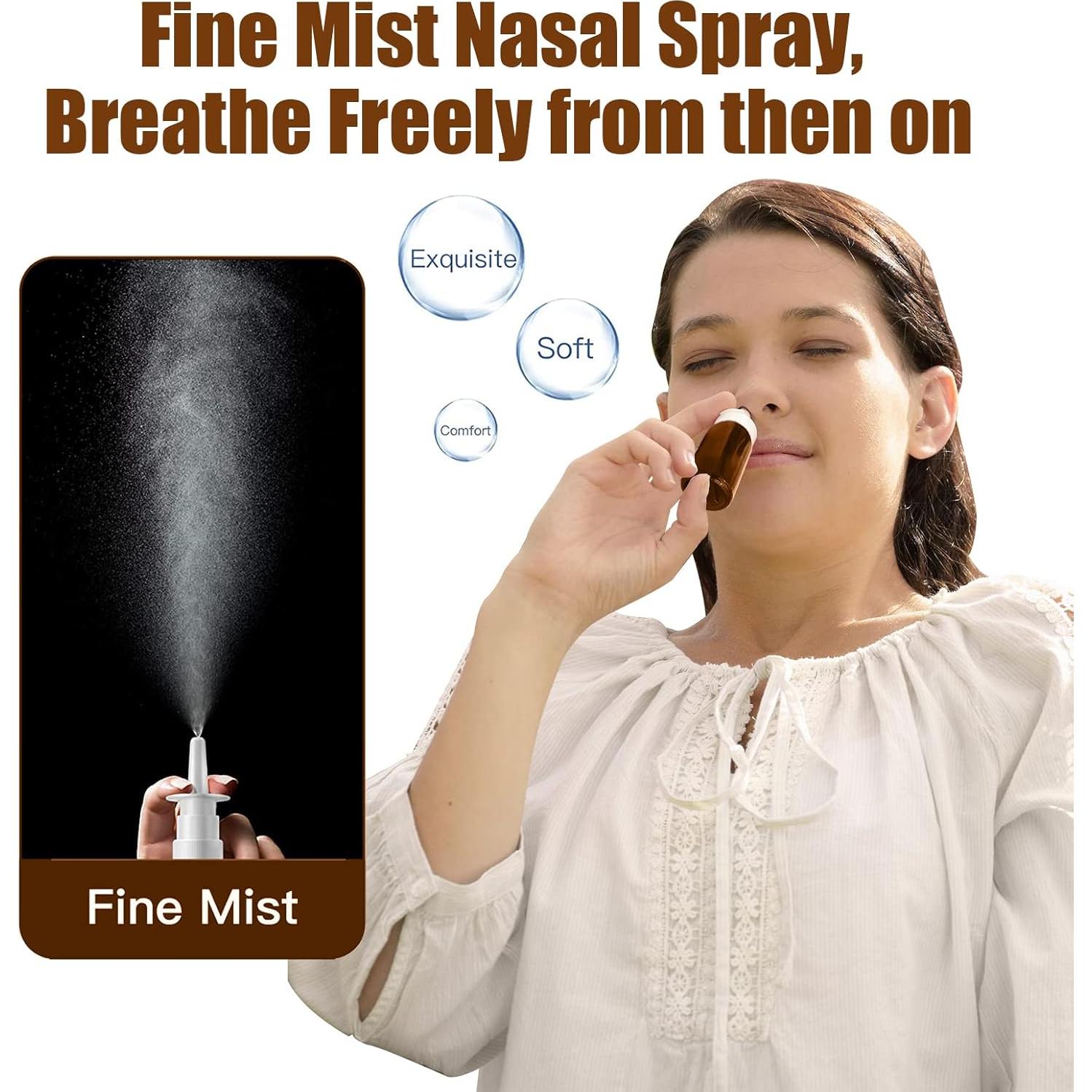 Botellas de Spray Nasal Cupohus 30ml Ámbar Rellenables - 3 Pcs