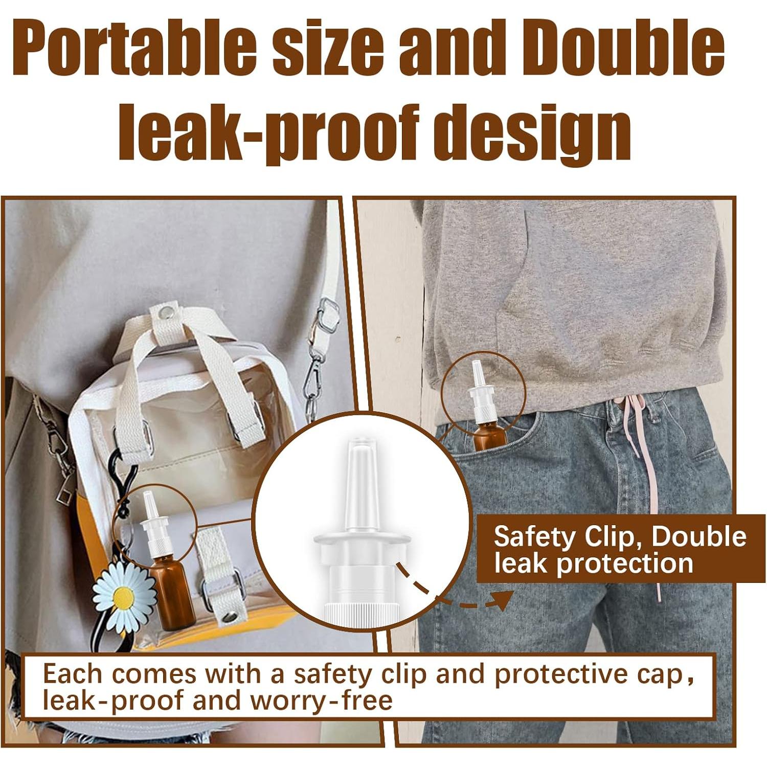 Botellas de Spray Nasal Cupohus 30ml Ámbar Rellenables - 3 Pcs