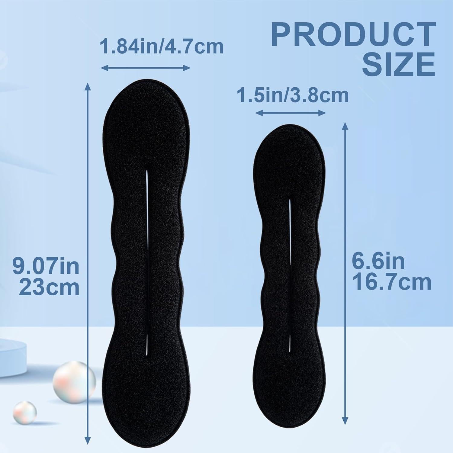 Hacedores de Moño YALOJE 2pcs Espuma Antideslizante Negro