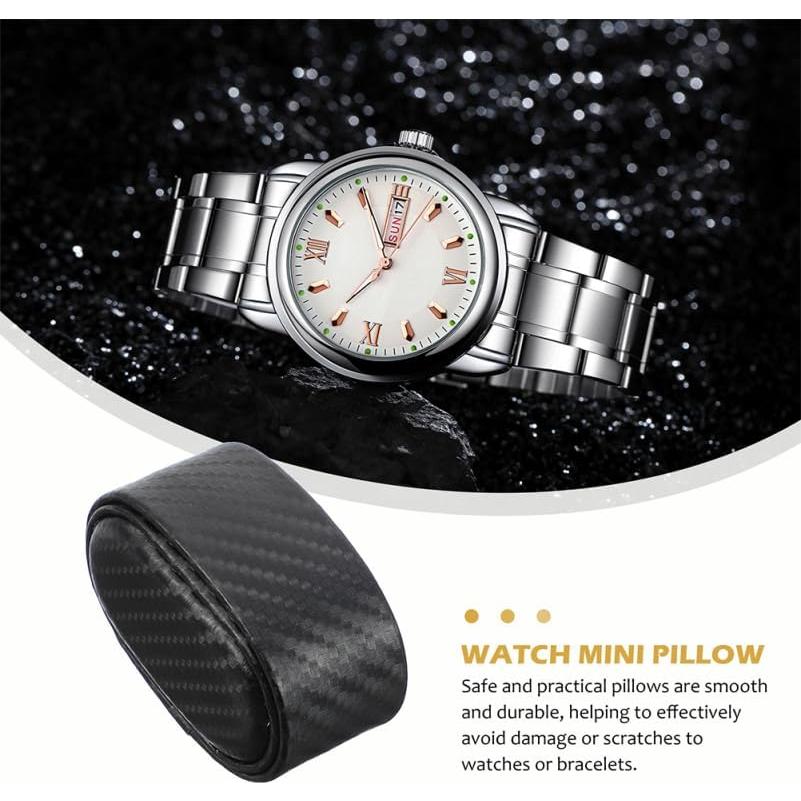 Cojín para Enrollador de Relojes Hemobllo PU Negro 6 Pcs