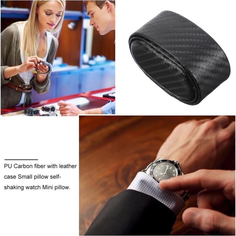 Cojín para Enrollador de Relojes Hemobllo PU Negro 6 Pcs