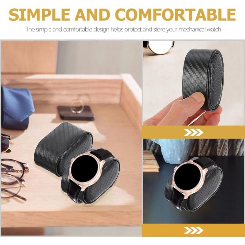 Cojín para Enrollador de Relojes Hemobllo PU Negro 6 Pcs