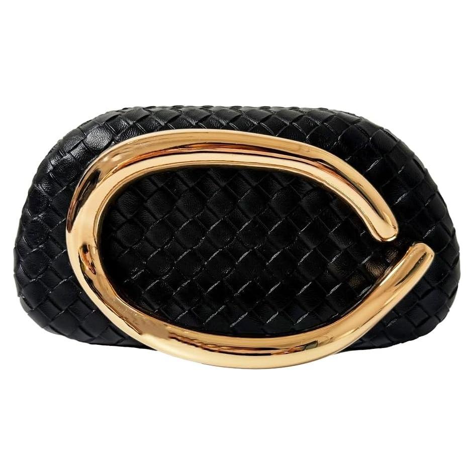 Bolso Clutch Tejido CUXVA Negro para Mujeres - Elegante y Formal