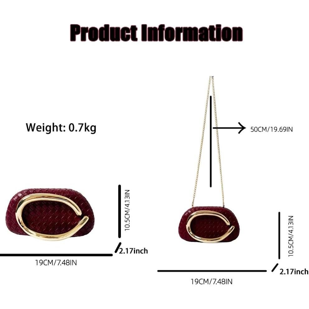 Bolso Clutch Tejido CUXVA Negro para Mujeres - Elegante y Formal