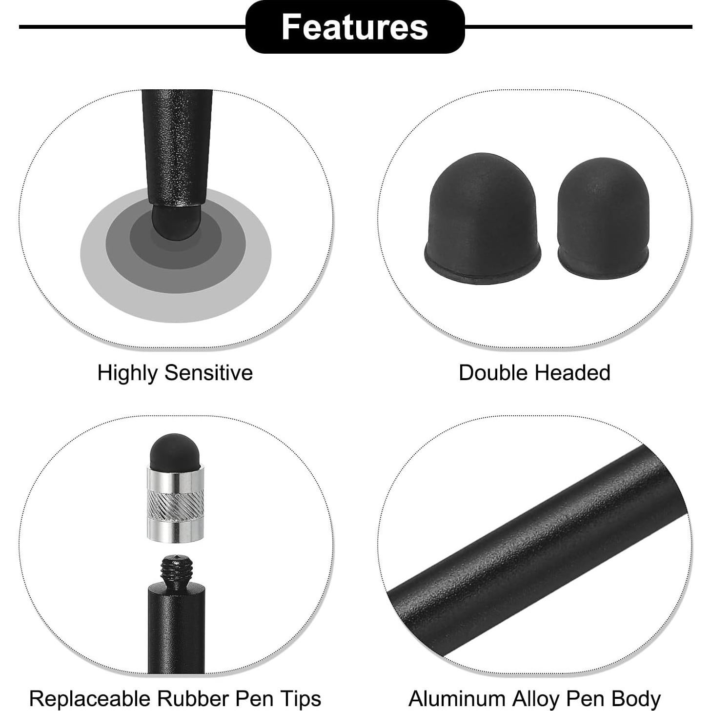 Bolígrafos Estilográficos MECCANIXITY 5 Piezas Doble Punta Táctil