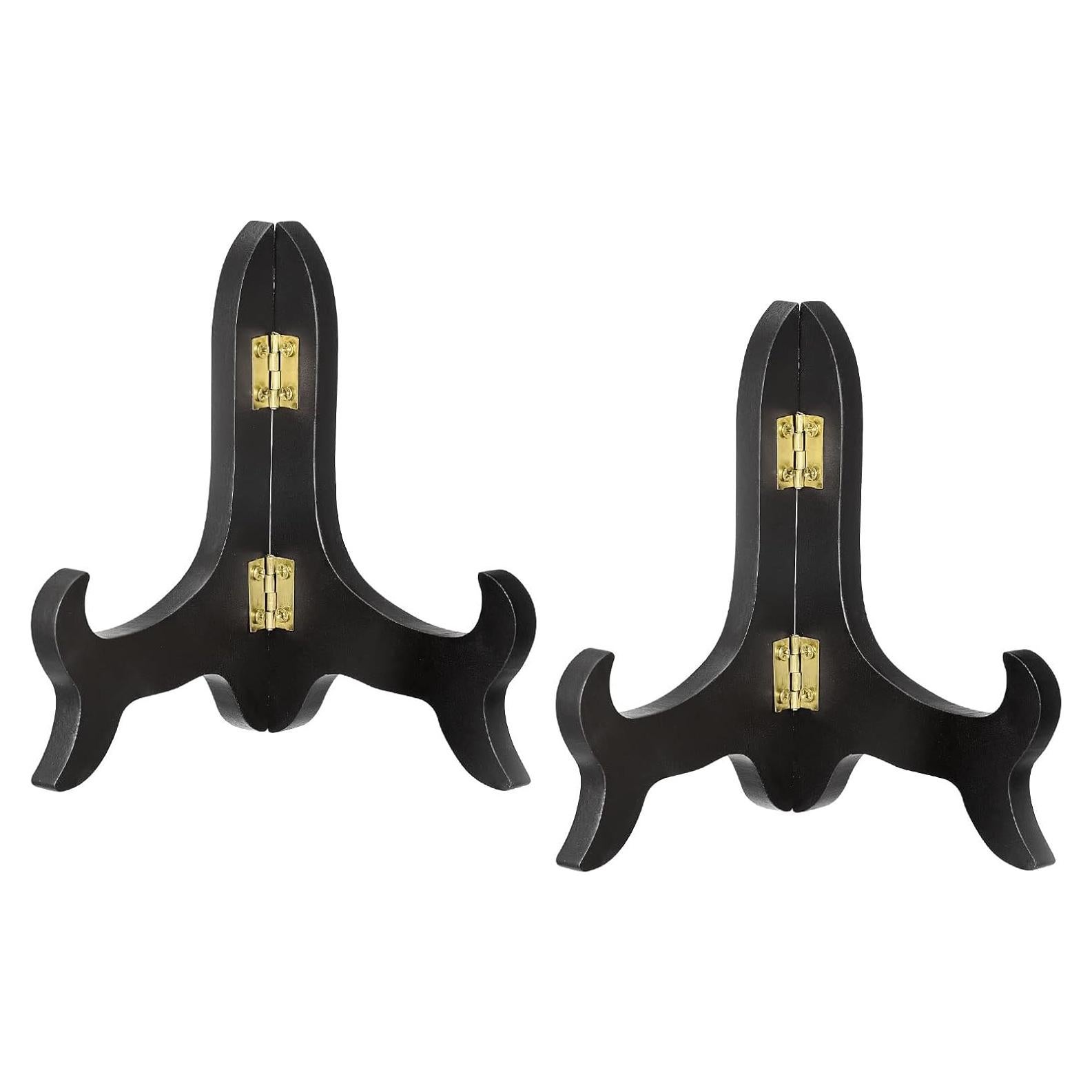 Soporte de Placa de Caballete uxcell 5" Negro Plegable de Madera