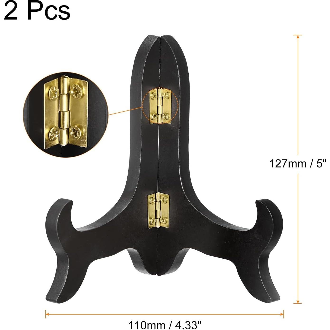 Soporte de Placa de Caballete uxcell 5" Negro Plegable de Madera