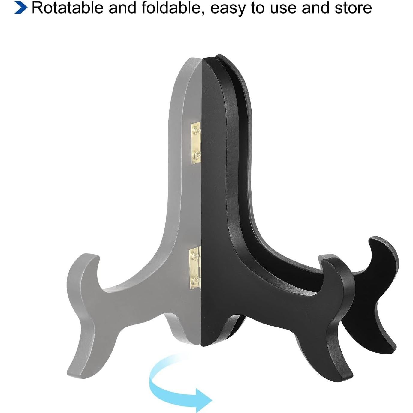 Soporte de Placa de Caballete uxcell 5" Negro Plegable de Madera