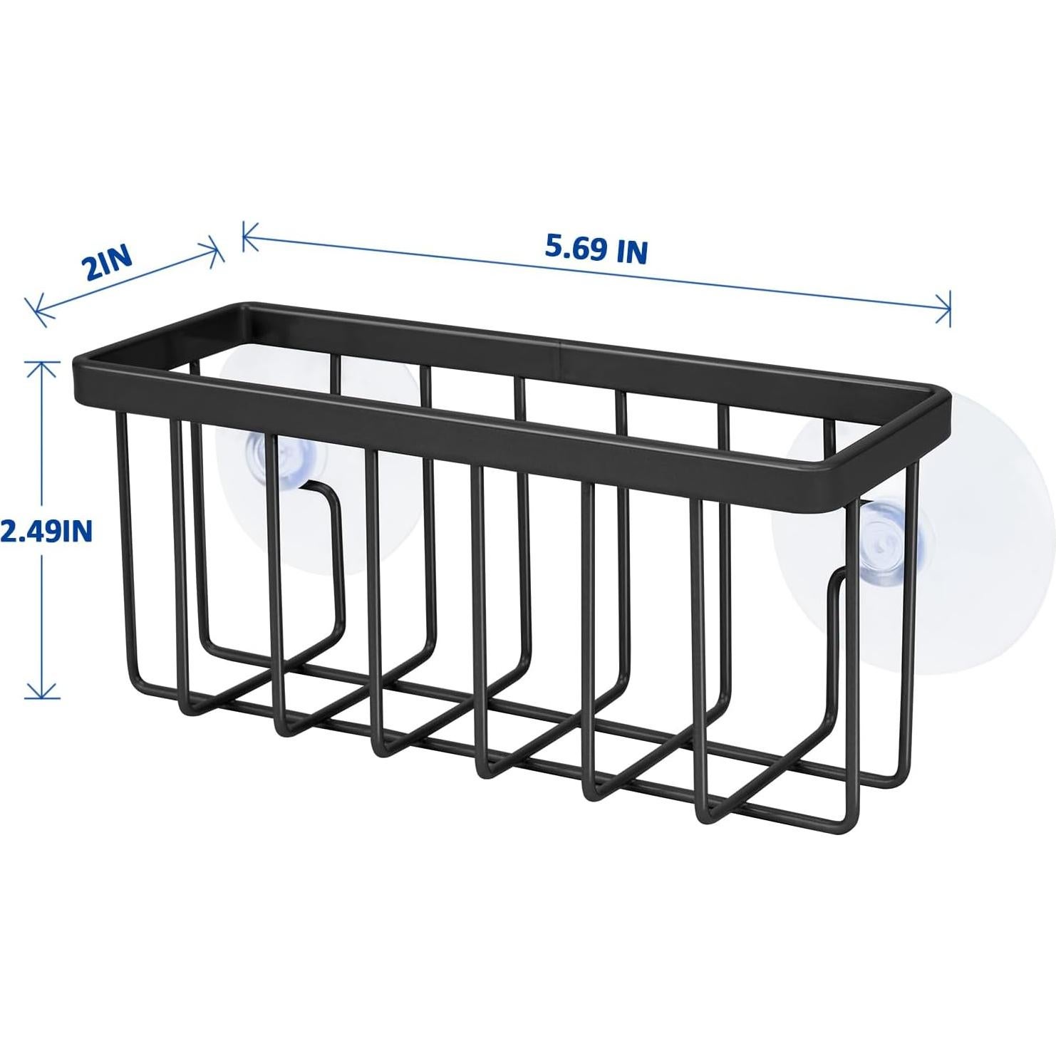 Soporte para Esponjas de Fregadero SHFKS Negro 14.45x5.08x6.32cm