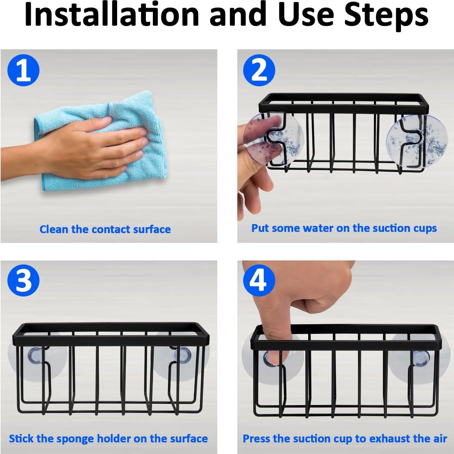 Soporte para Esponjas de Fregadero SHFKS Negro 14.45x5.08x6.32cm