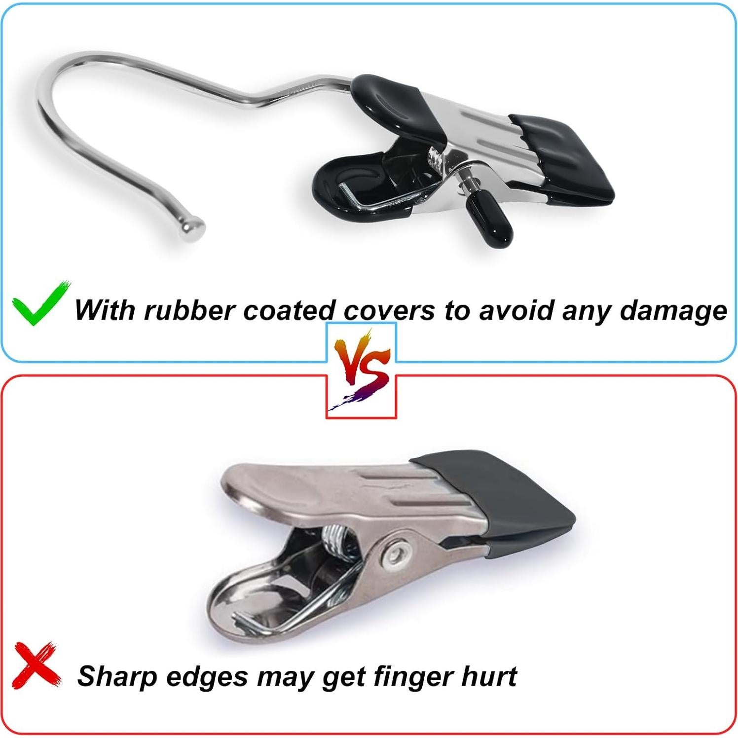 Pinzas de Doble Cabeza Recubiertas Lyhhrd 30 Pcs Ahorra Espacio