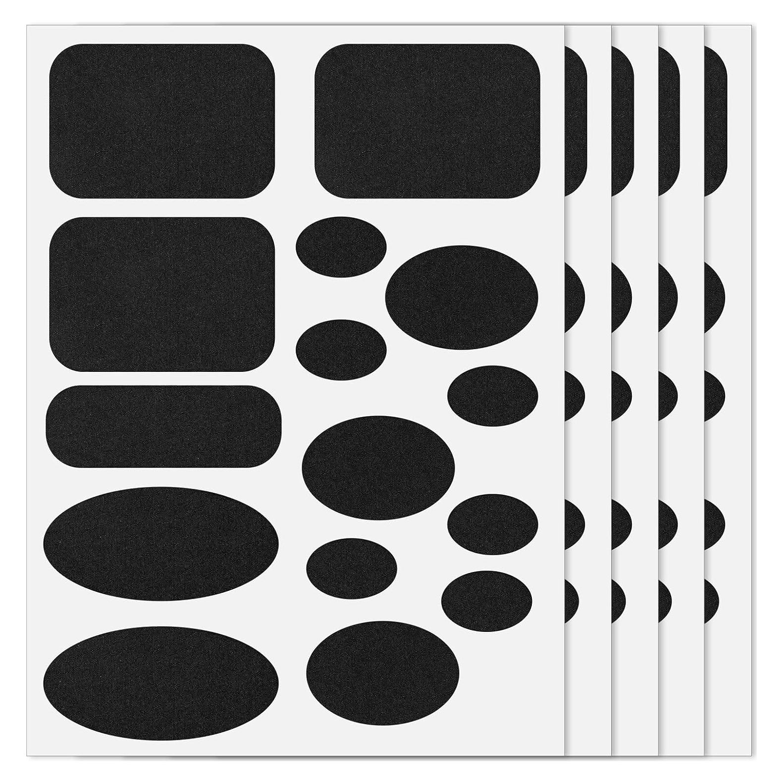 5 Parches de Reparación Autoadhesivos para Chaquetas de Plumas - Negro