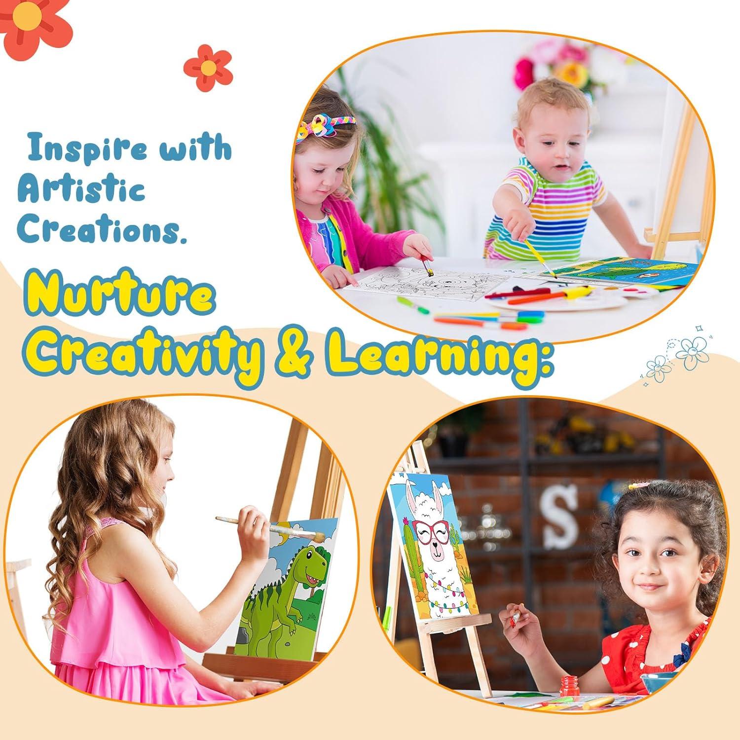 Ctosree 12 Lienzos Pre Dibujados para Pintar Niños 13x18 cm