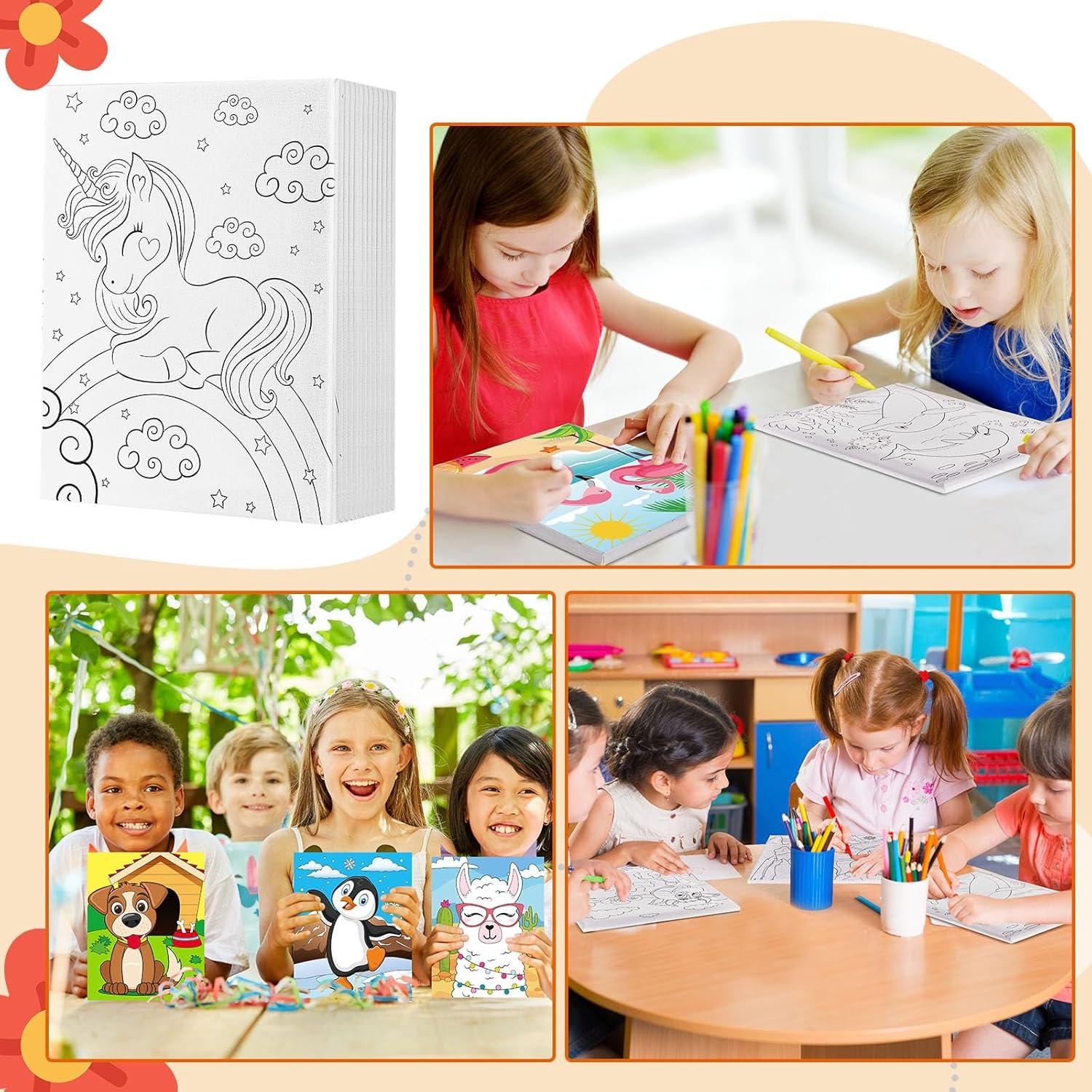 Ctosree 12 Lienzos Pre Dibujados para Pintar Niños 13x18 cm