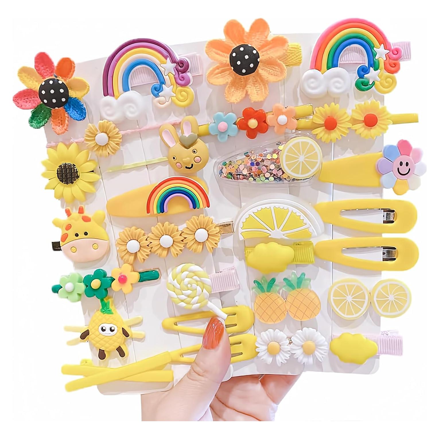 Juego de 28 Clips para el Cabello Ivylovme Coloridos y Lindos