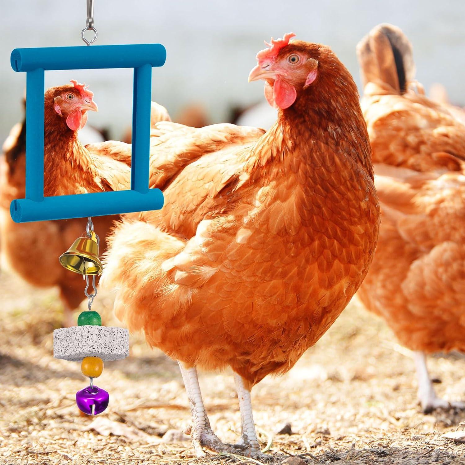 Juguete Espejo Colgante para Aves Sumind con Campana y Piedras