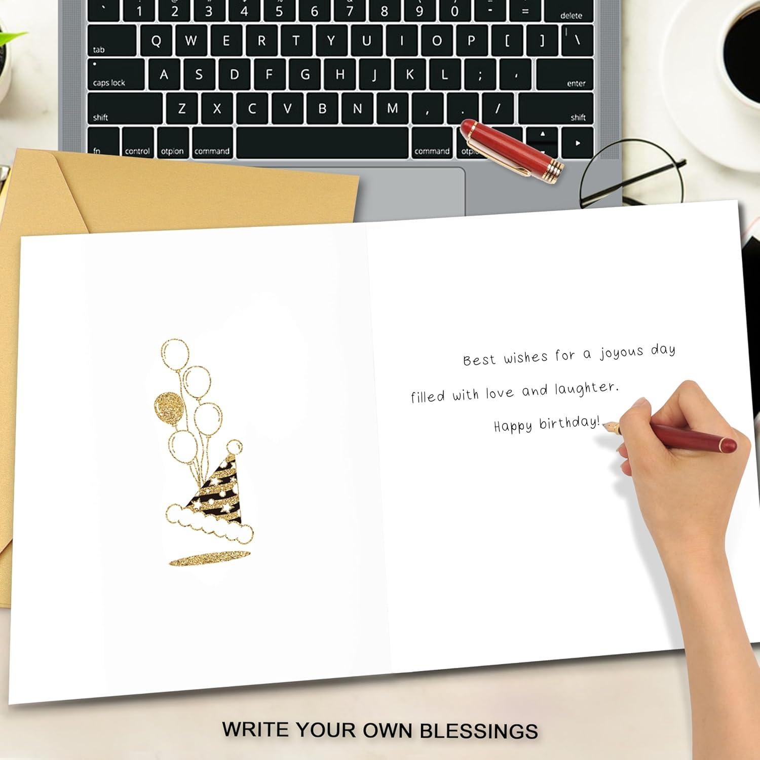 Tarjeta de Cumpleaños 10 años BGTCARDS Oro 25.4x20.3cm